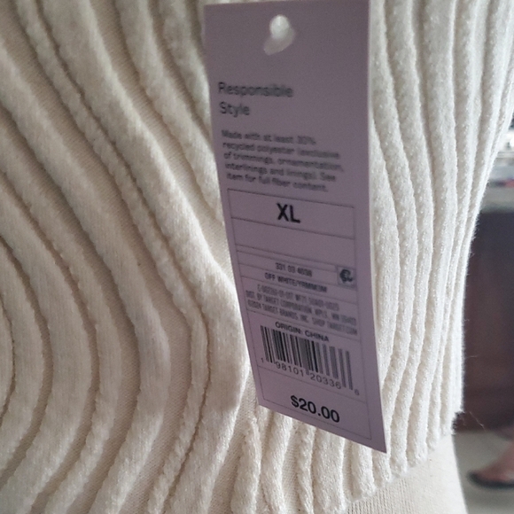 Wild Fable Cream Smocked Crop Top - Picture 3 of 4